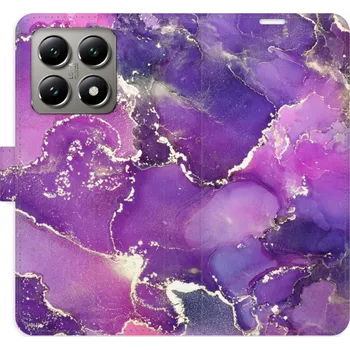 Pouzdro na mobilní telefon Flipové pouzdro iSaprio - Purple Marble - Xiaomi 14T Pro