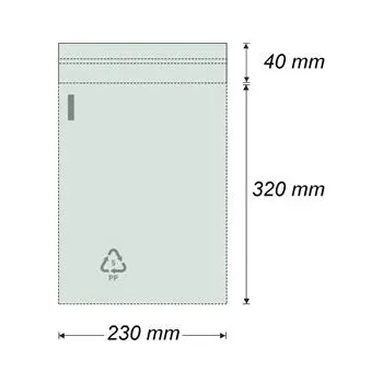 Sáček na potraviny Sáček polyprop. se samolep. klopou 230 x 320 mm + 40 mm (100 ks)