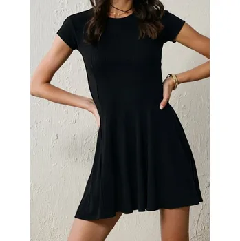 Dámské šaty Sinsay - Mini šaty z žebrovaného úpletu - černá - 896AL-99X - 896AL-99X-XXS