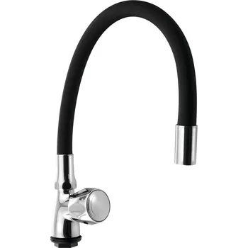 Aqualine Stojánkový ventil 1/2", flexibilní ramínko, chrom/černá mat - ZY1807F