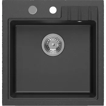 Kuchyňský dřez Sapho Granitový vestavný dřez mono, 50x52cm, černá - GR1044
