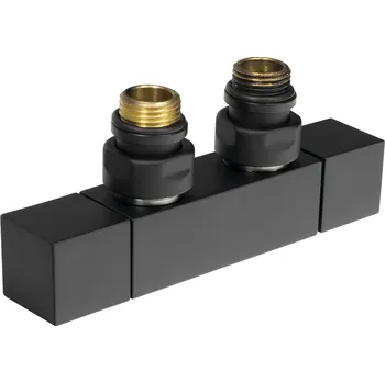 Termostat Sapho Cube Twin Připojovací sada ventilů pro středové připojení, černá mat, CP581BS