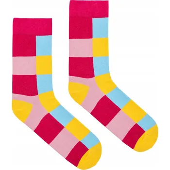 Pánské oblečení KABAK Ponožky BO šachovnice pastelová 42-46 vícebarevné, velikost 42-46