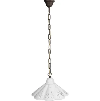 Sapho LAMPEDUSA závěsné svítidlo E27, 60W, 230V, IP21, keramické stínítko 30cm, mosazný řetěz - MC111C