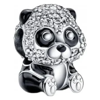 Přívěsek Charms s lesklou roztomilou pandou panda stříbro s925 SimplyMe + DÁREK