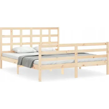 Postel Rám postele s čelem, 160x200 cm, masivní dřevo