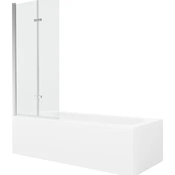 Vanová zástěna MEXEN/S - Vega obdélníková vana 180 x 80 cm s panelem + vanová zástěna 80, transparent, chrom 550118080X9208020100