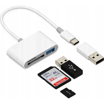 Příslušenství pro datový nosič Dokovací stanice / Adaptér 3 v 1 + Čtečka karet SD TF