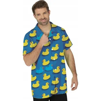 Pánské oblečení Košile s krátkým rukávem, letní motiv žluté KACHNIČKY Kachny Karneval Ples M