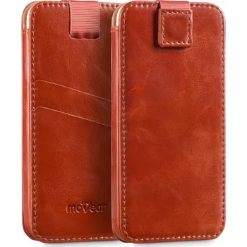 Pouzdro na mobilní telefon Vsuvka / Pouzdro pro iPhone 12/11 Pro / Xs / X Kožené Pouzdro obal MOVEAR Hnědé