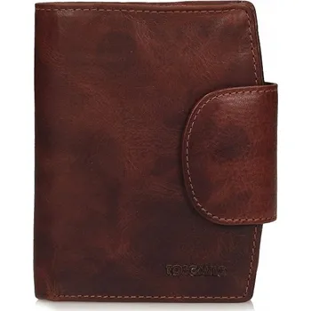 Peněženka Dámská peněženka z pravé kůže, malá, elegantní, na zip, RFID, hnědá T266