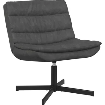 Jídelní židle Otočná židle Černá 63 x 75 x 76 cm Antický PU IM_42007348