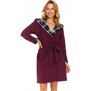 Dámský župan Doctor Nap dámský župan ke kolenům s kapucí bordó, velikost M