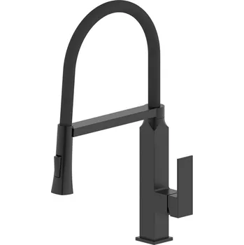 Sapho MAYA stojánková dřezová baterie se sprškou, černá mat - MA780B