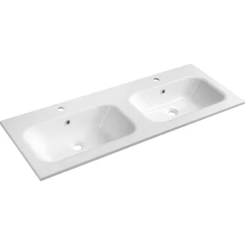 Sapho SIDRA dvojumyvadlo, litý mramor, 121x46cm, bílá - SD121