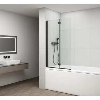 Vanová zástěna Polysan ROTA BLACK vanová zástěna skládací 900mm, čiré sklo - FB900