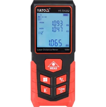 Měřící laser YATO LASEROVÝ DÁLKOMĚR DIGITÁLNÍ MĚŘIČ VZDÁLENOSTI 100M