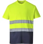 Portwest Reflexní tričko s krátkým rukávem Cotton Hi-Vis, žluté/modré, vel. XL