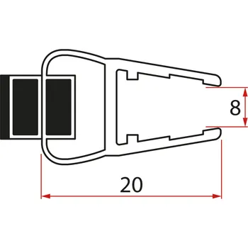 Polysan Set magnetických těsnění pro sklo 8mm a 3M pro nalepení , 2000mm - NDTL02
