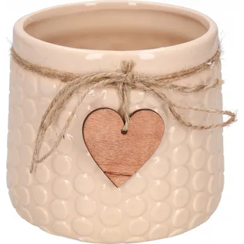 Květináč Květináč keramický 12,5 cm béžový