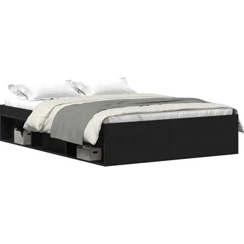 Postel Rám postele bez matrace, černý dub, 135x190 cm