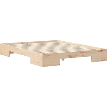 Postel Rám postele Hnědá 150 x 200 cm Masivní borovicové dřevo