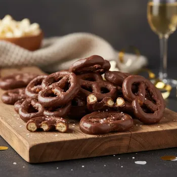 Čokoládová tyčinka České Cukrovinky s. r. o. – Preclíky v mléčné čokoládě 400 g – solené preclíky v jemné mléčné čokoládě