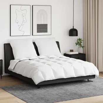 přikrývka Zimní přikrývka s polštářem 3 pcs Bílá Peří Bílá3376924