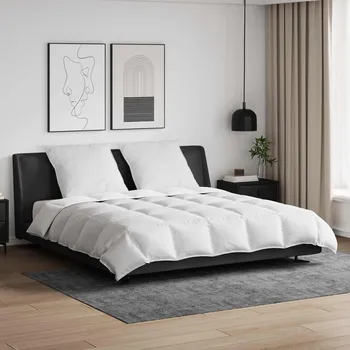 Sada přikrývek s polštářem 3 pcs Bílá Peří Bílá3376989