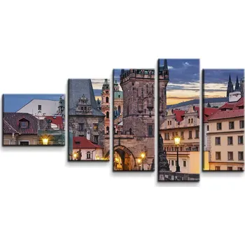 Obraz Sablio Obraz - 5-dílný Karlův most - 100x60 cm