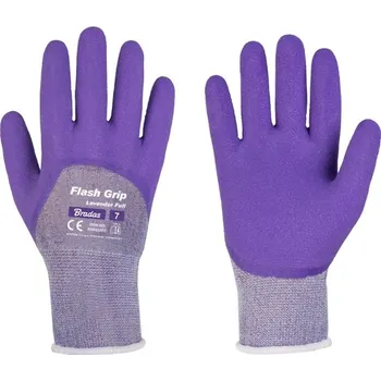 Pracovní rukavice Ochranné rukavice Bradas FLASH GRIP LAVENDER FULL latex, vel. 7