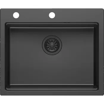 Granitový dřez Sapho Granitový vestavný dřez mono, 59,5x50cm, carbon - GR5950