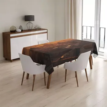 ubrus Sablio Ubrus Barcelona Night Skyline - 130x130 cm