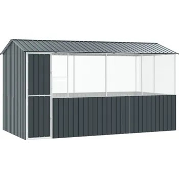 Ptačí klec Antracit 410 x 210 x 230 cm Pozinkovaná ocel IM_3325171