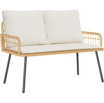 Zahradní lavice Zahradní lavice s polštářem Hnědá 114 x 64 x 78 cm kov IM_4108262