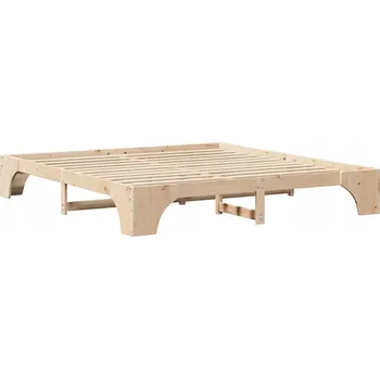 Postel Rám postele Přírodní 200 x 200 cm Masivní borové dřevo