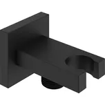 Sapho Držák sprchy hranatý, pevný, s vyústěním, černá mat - AQ591B