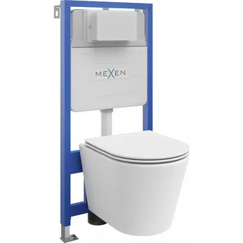 Klozet MEXEN/S - WC předstěnová instalační sada Fenix Slim s mísou WC Rico + sedátko softclose, bílá mat 61030724001