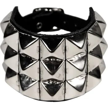 Náramek Stahovák na zápěstí pyramidy 3 řadý - černý