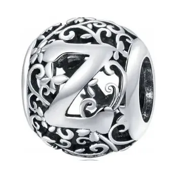 Přívěsek Stříbrný přívěsek (charms) písmeno Z, s ornamentem, Ag 925 stříbro 925