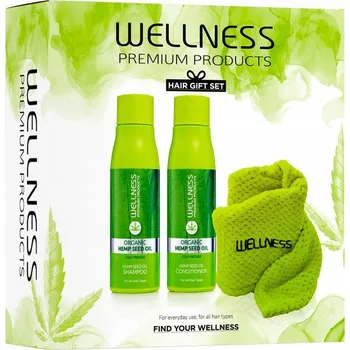 Šampon Wellness sada: šampon, kondicionér, turban