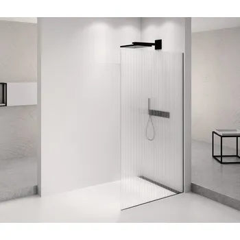 Polysan ARCHITEX BLACK MATT sprchová zástěna 1462mm, sklo Flute - AXB150FL