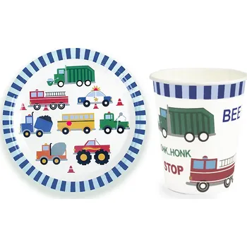 Party nádobí Papírové talířky AUTA / Auta, narozeninové, 6 Ks