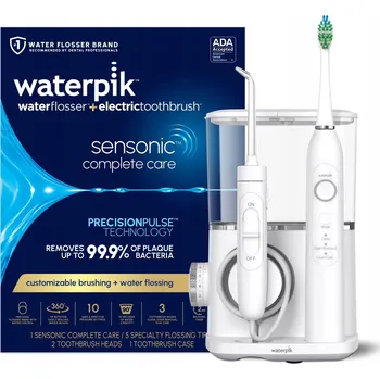Elektrický zubní kartáček Zubní irigátor Waterpik s pulzní technologií a regulací, 591 ml, 7 trysek, bílý