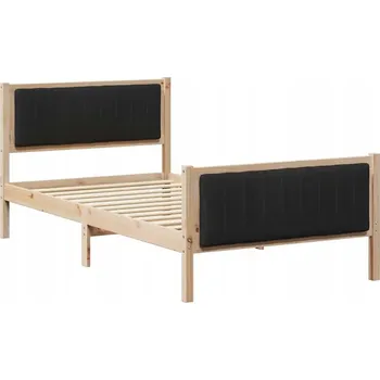 Postel Rám postele Hnědo-černá 100 x 200 cm Masivní borovicové dřevo