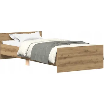 Ložnice Jednolůžková postel s dekorem dřeva KacpiLand 90x200 dub artisan