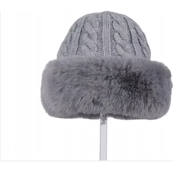 Čepice DÁMSKÁ ČEPICE STYLOVÁ MÓDNÍ ELEGANTNÍ TEPLÁ UMĚLÁ KOŽÍŠEK