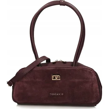 Kabelka Toscanio kabelka kufřík z pravé kůže červená