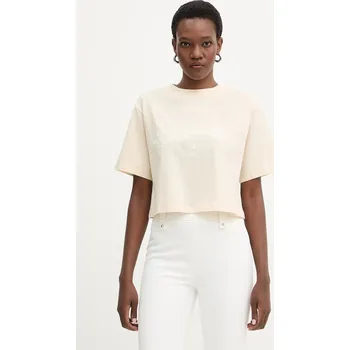 Bavlněné tričko Patrizia Pepe 8M1798.J387 béžová 01X, vel. 38