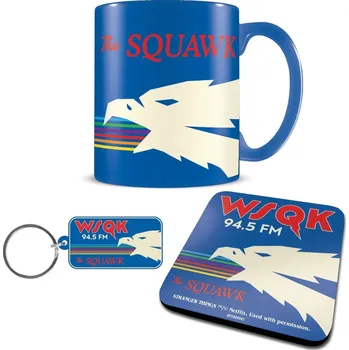 Stranger Things dárkový set (hrnek, podtácek a klíčenka) - WSQK